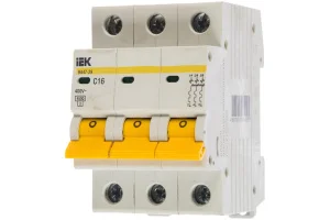 Выключатель автоматический модульный 3п C 16А 4.5кА ВА47-29 MVA20-3-016-C IEK