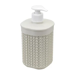 Дозатор для жидкого мыла Вязание белый ротанг М1823