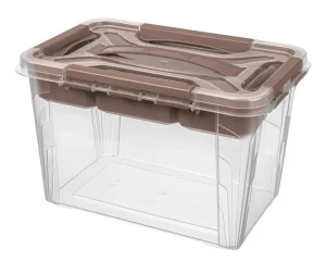 Ящик универсальный с замками Grand Box 290х190х180мм 6,65л коричневый