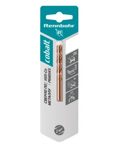 Сверло по металлу ЦХ, 1,0х34мм, HSS-Co, Р6М5К5, уп-2шт. Rennbohr Cobalt Card 668010 *1