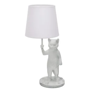 Светильник настольный UML-B465 E14 WHITE декоративный "Кот", под лампу Е14, 40W. Механический выключатель. Белый. ТМ Uniel