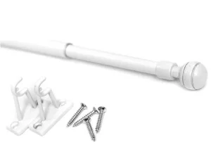 Карниз Кафе KF103 80-120см шар рифленый, белый глянец *1