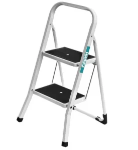 Стремянка 2 ступени стальная 46 см c широкими обрезиненными ступенями Сибин 38807-02 *1