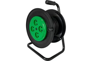 Удлинитель эл.на катушке 40м/4роз. б/з (КГ 2*1,0), 10А, 2500Вт, габаритные размеры: 250х200х350