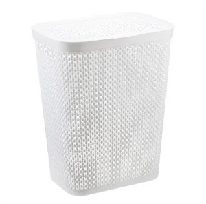 Корзина д/белья пласт 35л "Пирула" белая М2614 (М-Пластика) *1