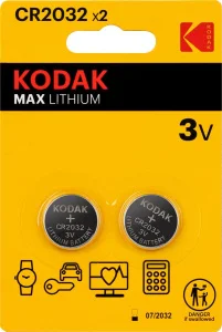 Элемент питания алкал. CR2032 BL2 (упак 2шт) MAX Lithium (Kodak) *1