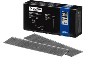 Гвозди для нейлера тип 18GA 47/300/F 30мм уп-5000шт Зубр Профессионал 31830-30 *1