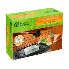 Брикет соляной с травами Эвкалипт 1300г для бани и сауны Банные штучки 32255