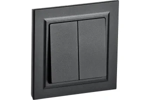 Выключатель 2-кл СП "Brite" ВСР10-2-0-БрЧ 10А в сборе черный IEK BR-V20-0-10-K02-F