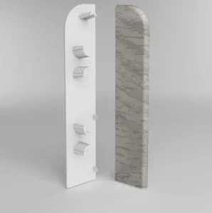 Заглушки для плинтуса (левая/правая) Комфорт Классик Софт 80мм 081 Дуб айсберг (1пара/блистер)