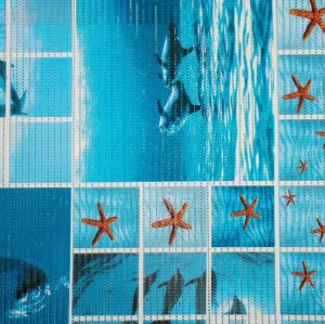 Коврик из вспененного ПВХ Vilina Морские звезды на голубом фотопечать FV9 0,65х15м