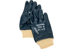 Перчатки Heavy Duty, XL10 особопрочные с манжетой, нитриловое покрытие, высокая защита от нефтепроду