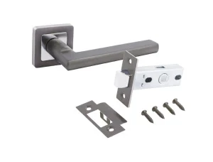 Ручка дверная АЛЛЮР АРТ ВЕНСАН MBN+L45-8 MBN (2640/S45) с защелкой графит