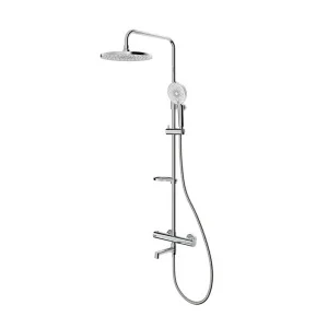 Смеситель термостат. для ванны со стойкой и тропической лейкой, глянц хром, Ideal Spa, ILSSBTHM06