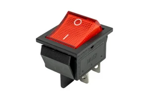 Выключатель клавишный RWB-502 SC-767 IRS-201-1 250В 16А (4с) ON-OFF красн. с подсветкой (инд. упак.)