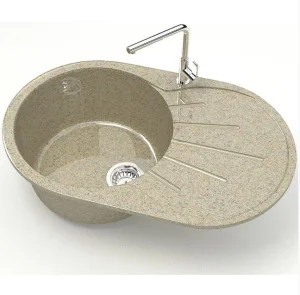 Мойка глянцевая Касандра Z110Q5 Песочный Granit BERGG Д-730мм, Ш-450мм, Г- 215мм