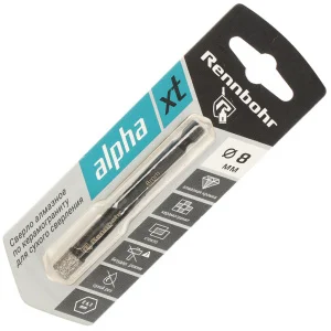 Сверло алмазное по керамограниту 8мм E6,3 сухой рез Rennbohr Alpha XT 776108 *1