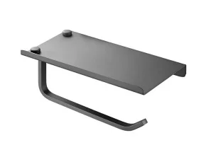 Держатель д/туалетной бумаги без крышки с полкой графит HB330-3 (Haiba) *1