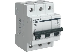 Выключатель авт. мод. 3п С ВА47-29 40А 4.5кА х-ка С GENERICA ИЭК MVA25-3-040-C