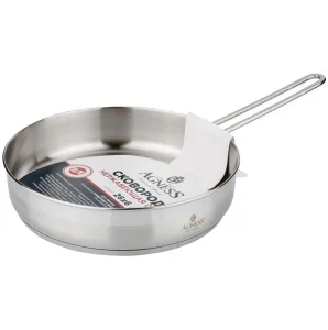 Сковорода Agness Professional 26*6 См, 3,2 Л Высококачественная Нерж Сталь 18/10 Индукционное Дно