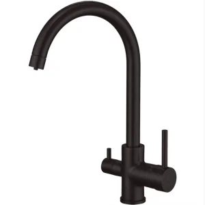 Смеситель для кухни Shevanik S128H с подключением фильтра питьевой воды, черный