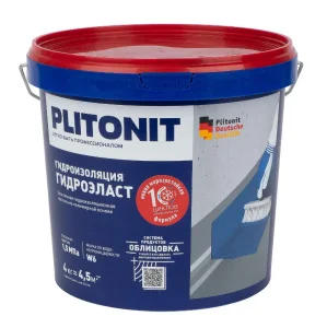 Мастика гидроизоляционная эластичная ГидроЭласт 4кг PLITONIT Н007017 *1