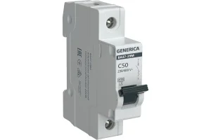 Выключатель авт. мод. 1п С ВА47-29 50А 4.5кА х-ка С GENERICA ИЭК MVA25-1-050-C