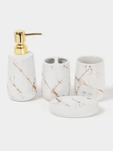 Набор аксессуаров для ванной комнаты "Гроза" 4 предмета, цвет белый 7514787 (Savanna) *1