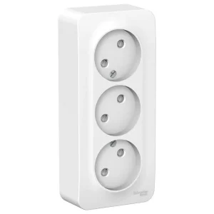 Розетка 3-м ОП BLANCA 16А 250В защ. шторки с заземл. изол. пласт. бел. SchE BLNRA011311