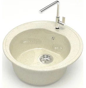 Мойка глянцевая Черая Z3Q2 Бежевый Granit BERGG  Д-510мм, Ш-510мм, Г- 191мм