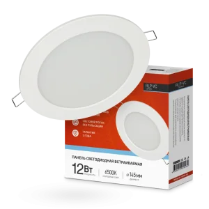 Светильник светодиодный RLP-VC 12Вт 6500К IP40 960лм 230В 145мм круглый встраив. панель бел. 4690612