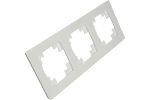 Рамка 3-м "Катрин" стекло белый матовый GFR00-7003-01M Stekker *1