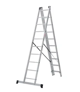 Лестница 10 ступеней 3 секции алюминиевая Новая Высота NV 1230 1230310 *1