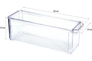 Органайзер для холодильника 10х30х10см с крышкой прозрачный М 1585 *1