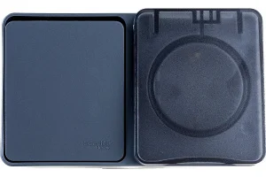 Блок ОП "AtlasDesign" Profi54 (розетка 16А 250В с заземл. защ. шторки + 1-кл выкл. 10А) IP54 антраци