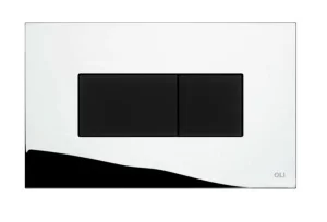 Клавиша д/инсталляции KARISMA пневм. двойная пластик, хром глянцевый, soft-touch черный 641019 OLI