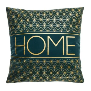 Наволочка декоративная Этель "Home" 42х42см цв.зеленый велюр 4370116 *1