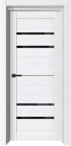 Полотно дверное SunDoors 2 Белый бланко/черное стекло ПО 600