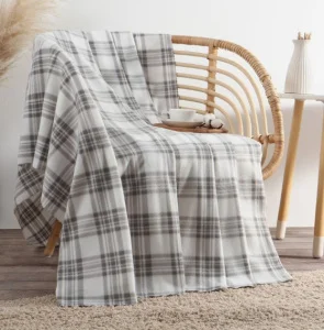 Плед Экономь и Я "Клетка" 150×130см цв. черно-белый 100% п/э, флис 160 г/м² 9849868 *1