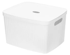 Корзина д/белья пласт. 35л "VELVET" белый 450х360х270мм 435250416 (Бытпласт) *1