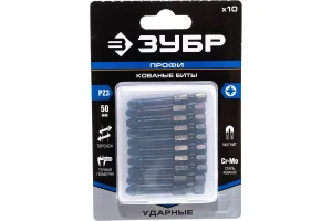 Биты ударные PZ3х50мм 10 шт Зубр Профессионал 26023-3-50-S10 *1