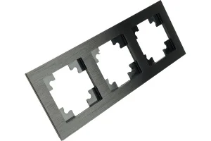 Рамка 3-м "Катрин" металл черный MFR00-7003-05 Stekker *1