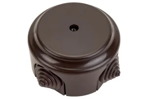 Монтажная коробка Ø94, ОУ с сальниками "Ретро" КМ-449 шоколад (Bylectrica) *1