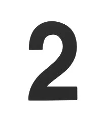 Цифра "2" самоклеящаяся FUARO SS304 (50х30) BL черный *6