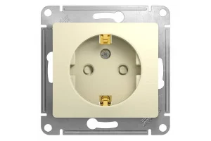 Механизм розетки 1-м СП Glossa 16А защ. шторки с заземл. беж. SchE GSL000245
