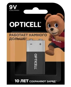Элемент питания алкал. 9V (6LR61) "крона" (упак 1шт) 5051003 (Basic Opticell) *1