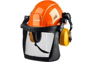 Каска защитная Триада в комплекте с наушниками и защитным сетчатым экраном Зубр Профессионал 11099 *