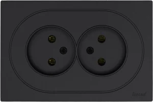 Розетка 2-м OSEN б/з ПБТ чёрный бархат Lezard 743-4200-128B