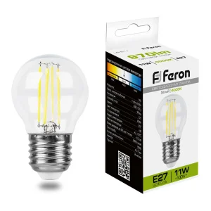 Лампа светодиодная LB-511 Шарик E27 11W 230V 4000K 38016 (Feron) *1