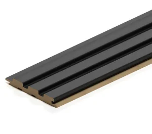 Панель стеновая реечная МДФ Stella Beats De Luxe Black Lead 2700x119x16мм